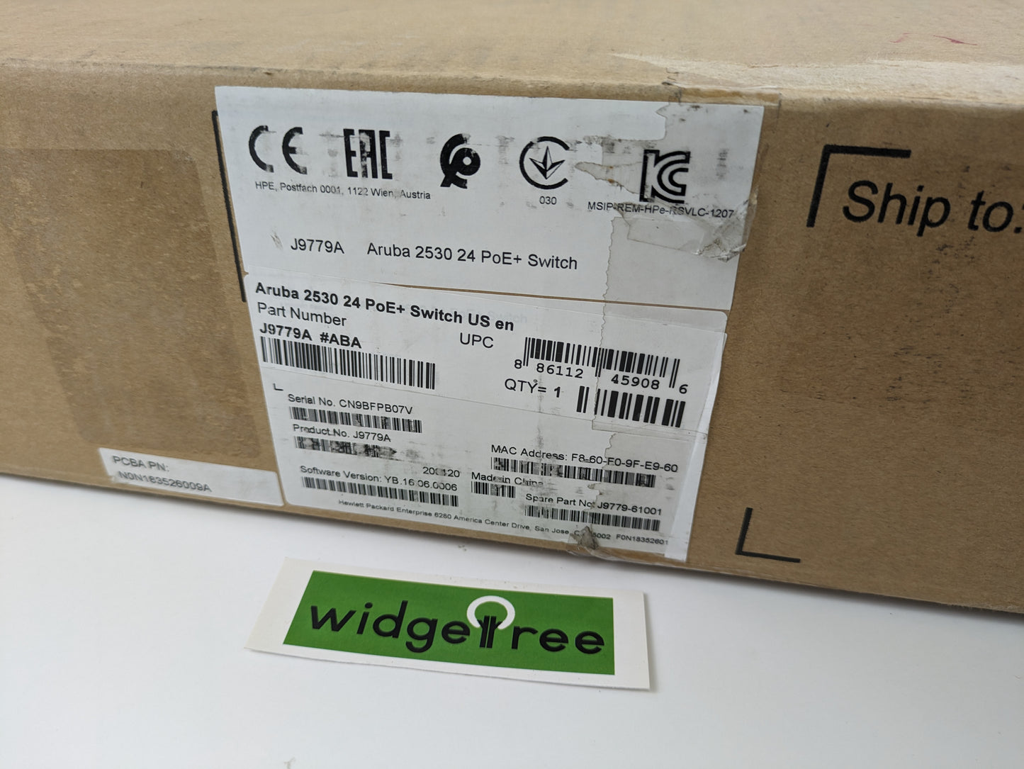 HPE Aruba 2530 24G SFP PoE+ Gigabit Ethernet Switch - J9779A#ABA / New