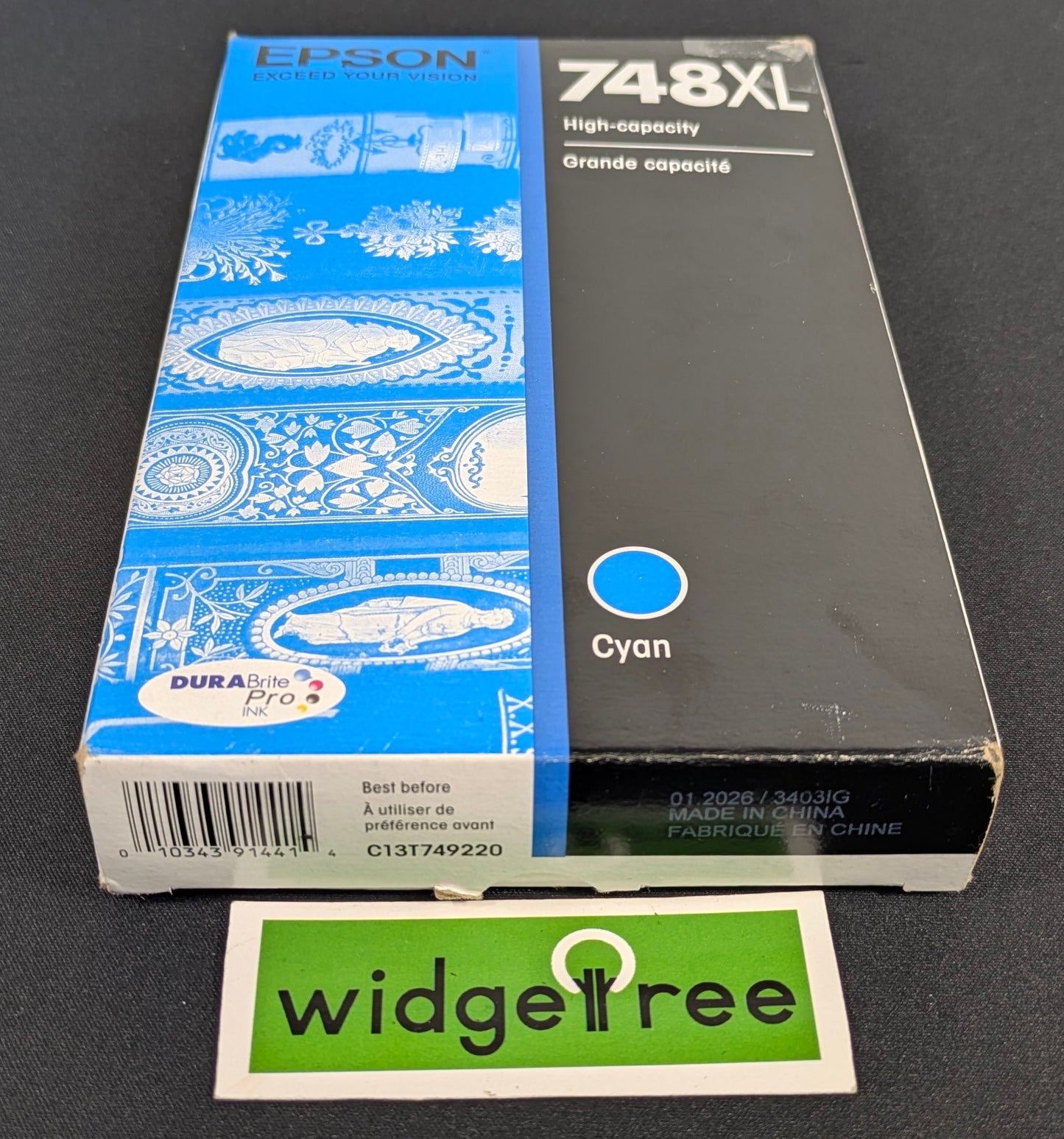 Epson 748XL Cyan Ink Cartridge - T748XL220 / Used