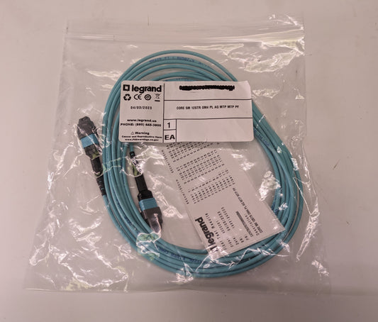 Legrand Q-Series 5M MTP to MTP Fiber Optic Patch Cable - 812-MMMPT-017-55L New