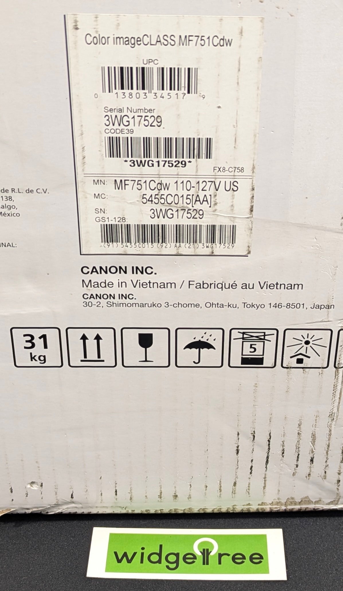 Canon imageCLASS MF751Cdw 3-in-1 Wireless Color Laser Printer - 5455C015 / New