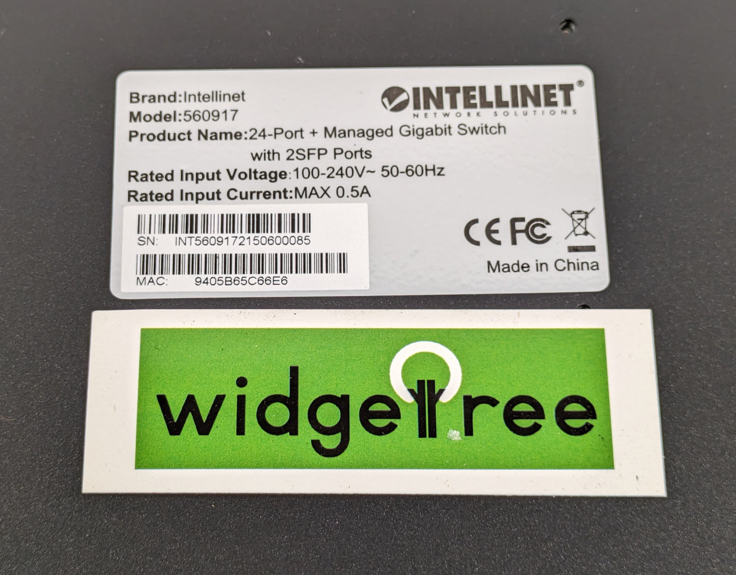 Intellinet Web-Managed 24x SFP Gigabit Ethernet Switch - 560917 / Used
