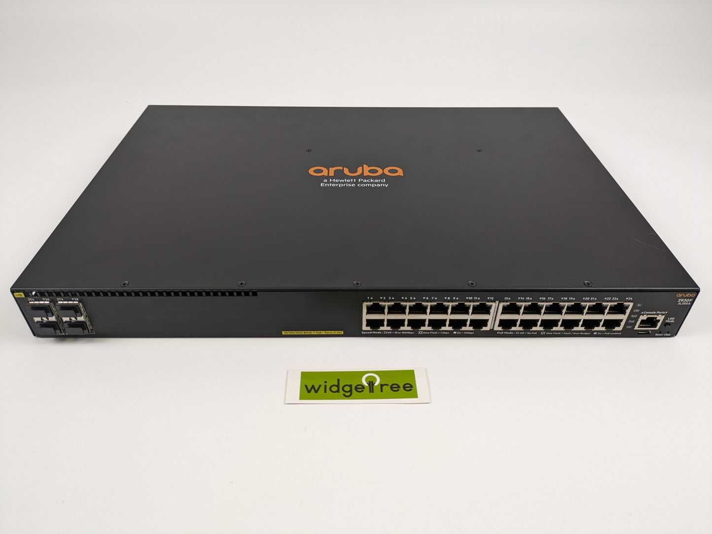 HPE Aruba 2930F 24G PoE+ 4 SFP+ Ethernet Switch - JL255A#ABA Used