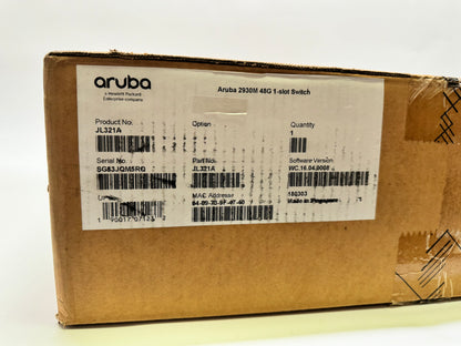 Aruba 2930M 48G 1-Slot Ethernet Switch - JL321A New