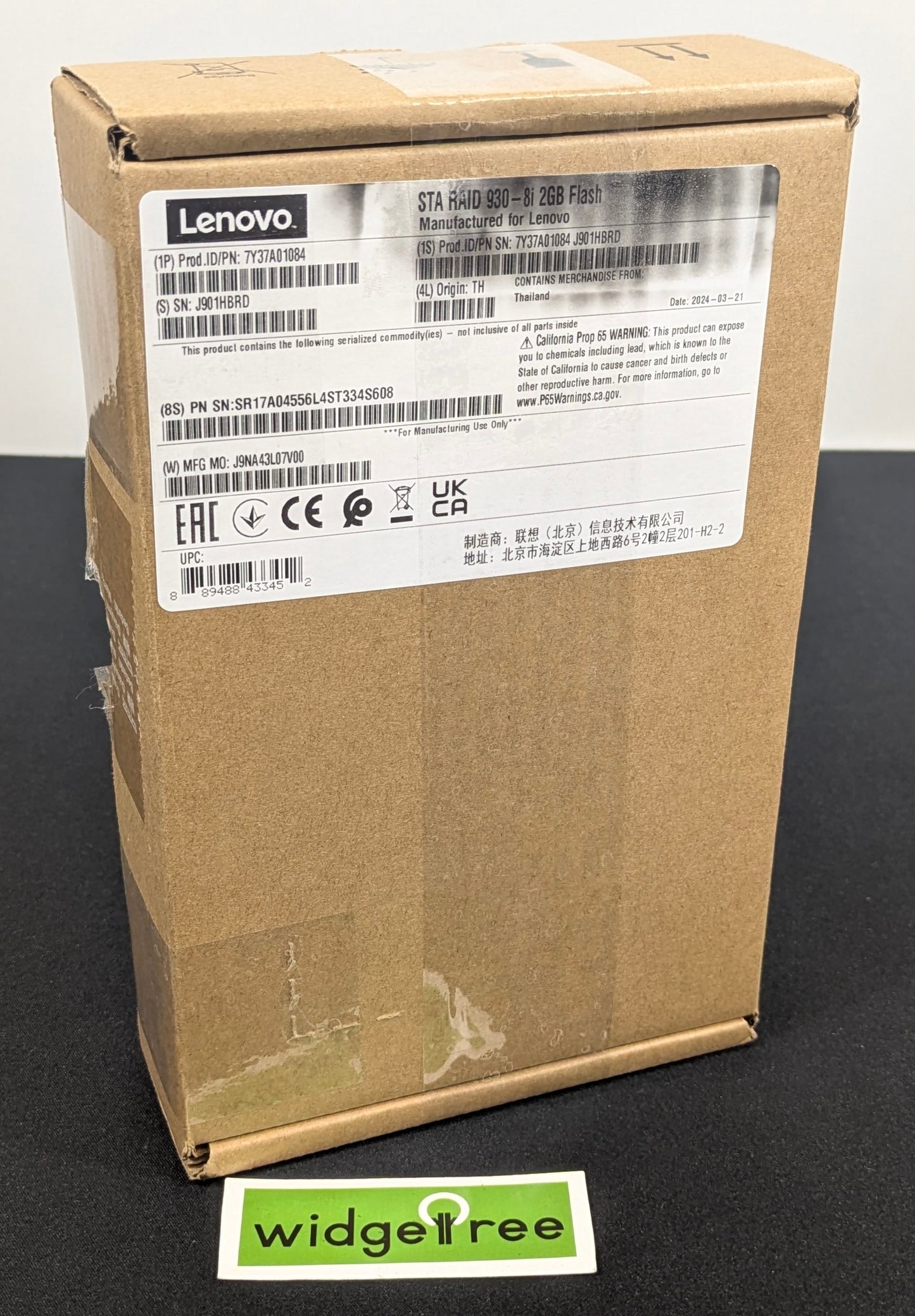 Lenovo STA RAID 930-8i 2GB Flash PCIe 12GbE Ethernet Adapter - 7Y37A01084 /  Reconditioned