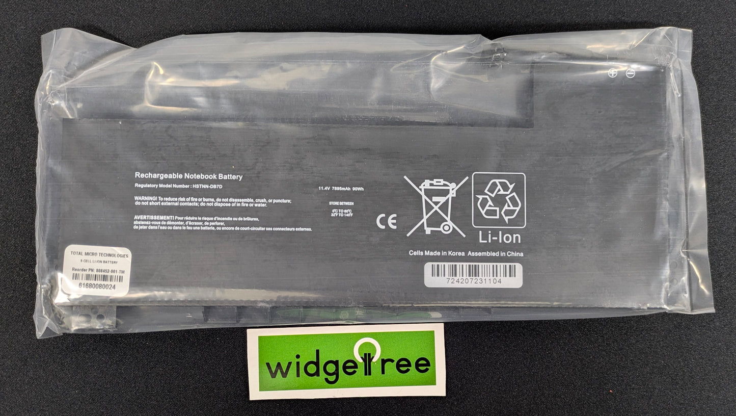 Total Micro HP HSTNN-DB7D 9-Cell 90Wh Li-Ion Laptop Battery - 808452-001-TM /  New