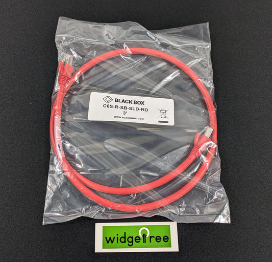 Black Box 3' CAT6 STP Network Cable - C6S-R-SB-SLD-RD-3 /  New