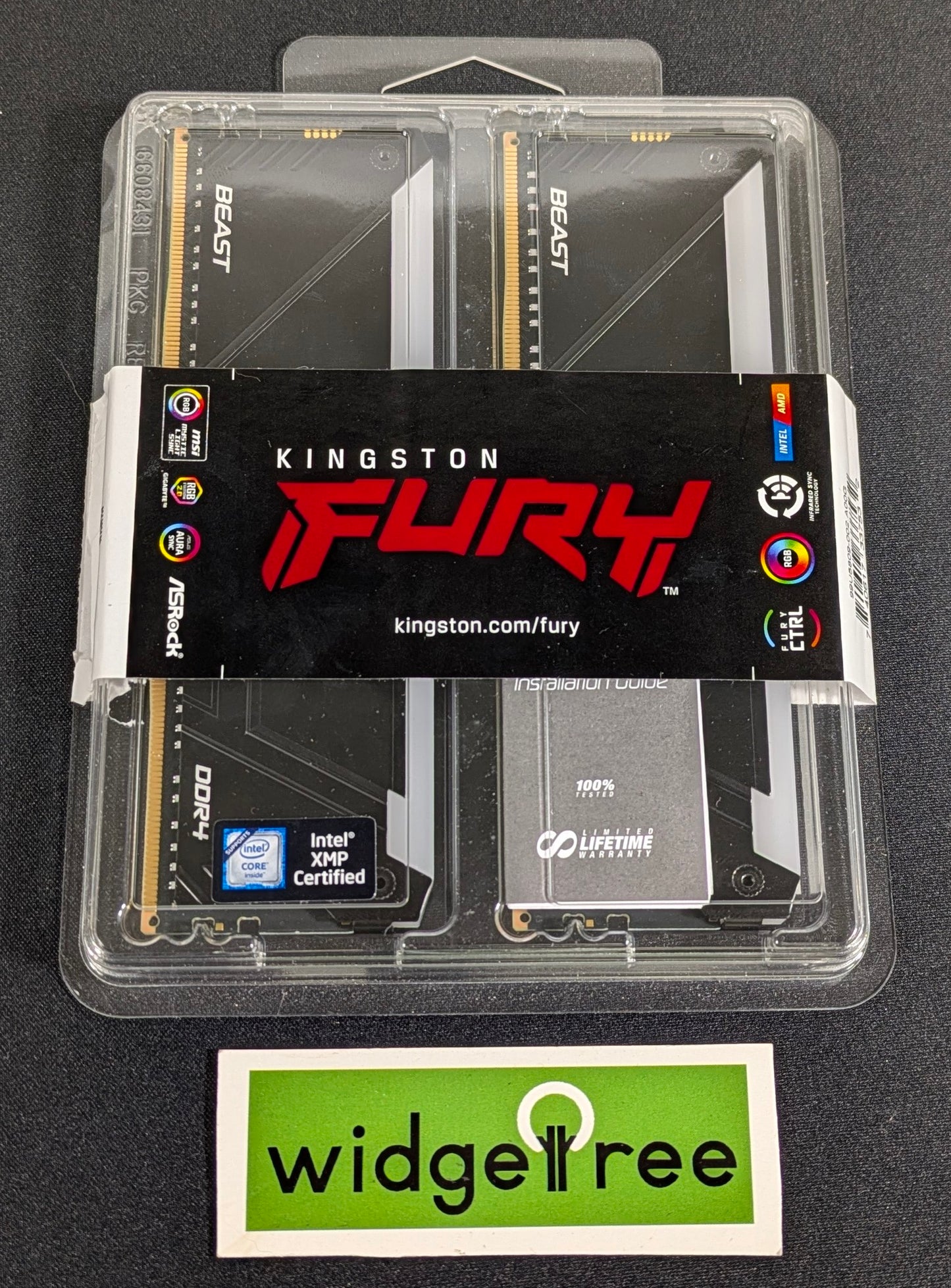 Kingston FURY Beast 16GB DDR4 3200MT/S DIMM Memory - KF432C16BB2AK2/16 /  Used
