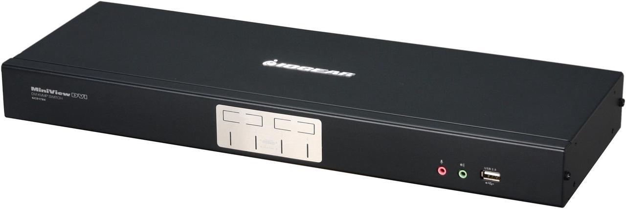 IOGEAR 4-Port Dual-Link DVI/KVMP Multimedia Switch - GCS1784 /  Used