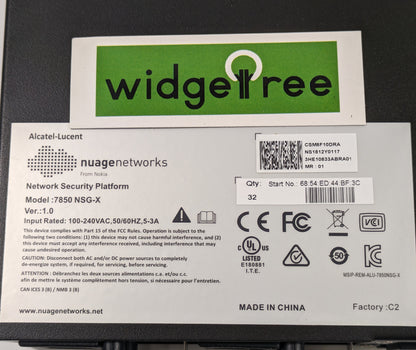 Nuage Networks 7850 NSG-X 2SFP+ 4F Gateway Device - 3HE10833ABRA01 /  Used