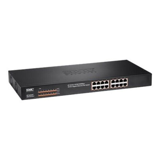 SMC Networks EZ 16x Gigabit PoE Ethernet Switch - SMC-GS1601P /  Used