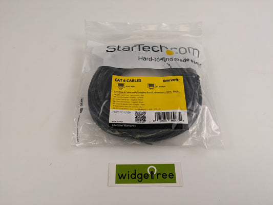 StarTech 20' Black Cat6 Patch Cable - N6PATCH20BK New
