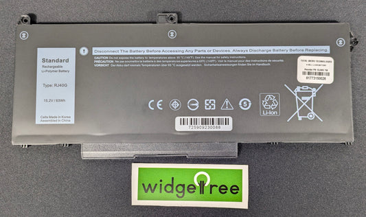 Total Micro Dell OEM 4-Cell 63WHr 15.2V Laptop Battery - RJ40G-TM /  Used