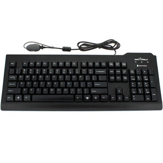 Seal Shield Silver Seal Black Waterproof Keyboard - SSKSV207L Used