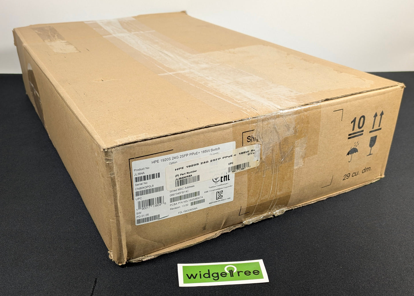 HPE OfficeConnect 1920S 24G 2SFP PPoE+ Gigabit Ethernet Switch - JL384A#ABA /  Used
