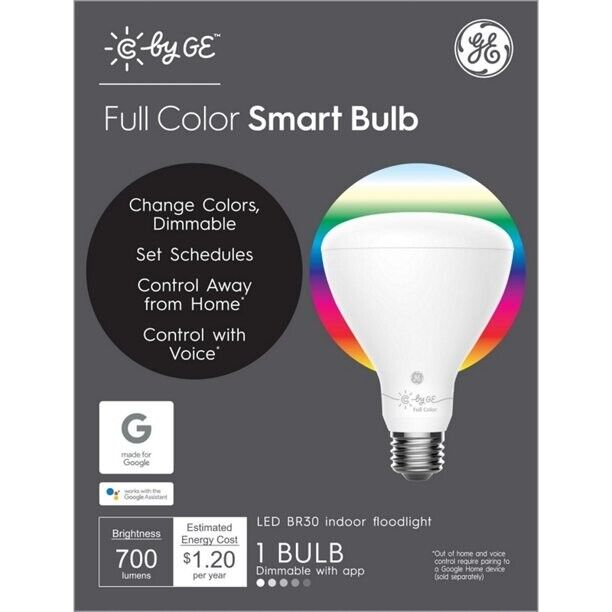 GE LED BR30 Full Color Smart Floodlight Bulb 700 Lumens - 93103487