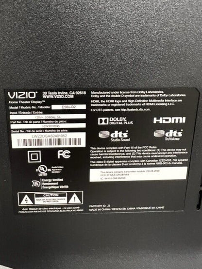 VIZIO SmartCast E-Series E50u-D2 50" TV 4K