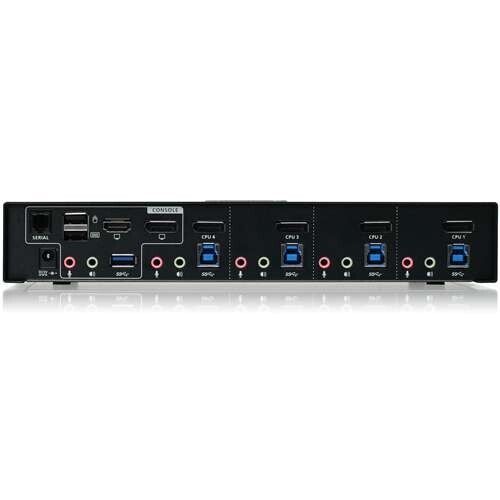 IOGEAR 4-Port 4K DisplayPort KVMP Switch with Dual Video Out and RS-232