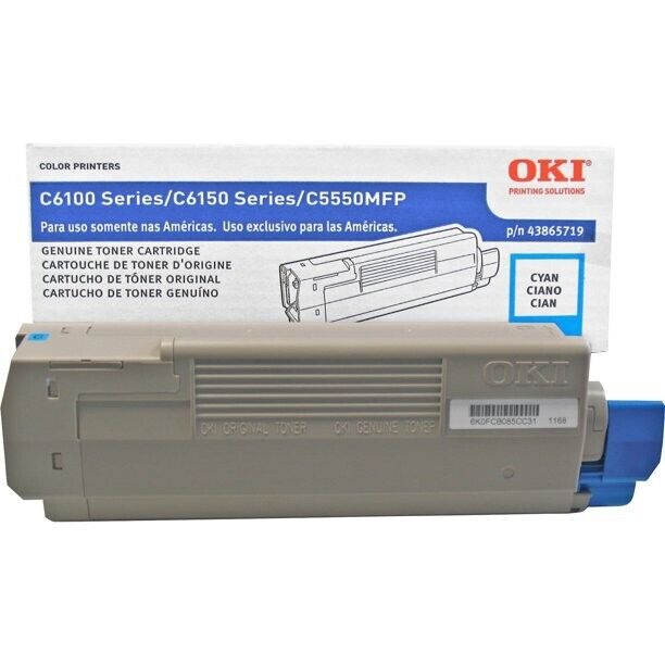 Okidata Oki 43865719 Cyan Toner Cartridge 6k Genuine OEM Original